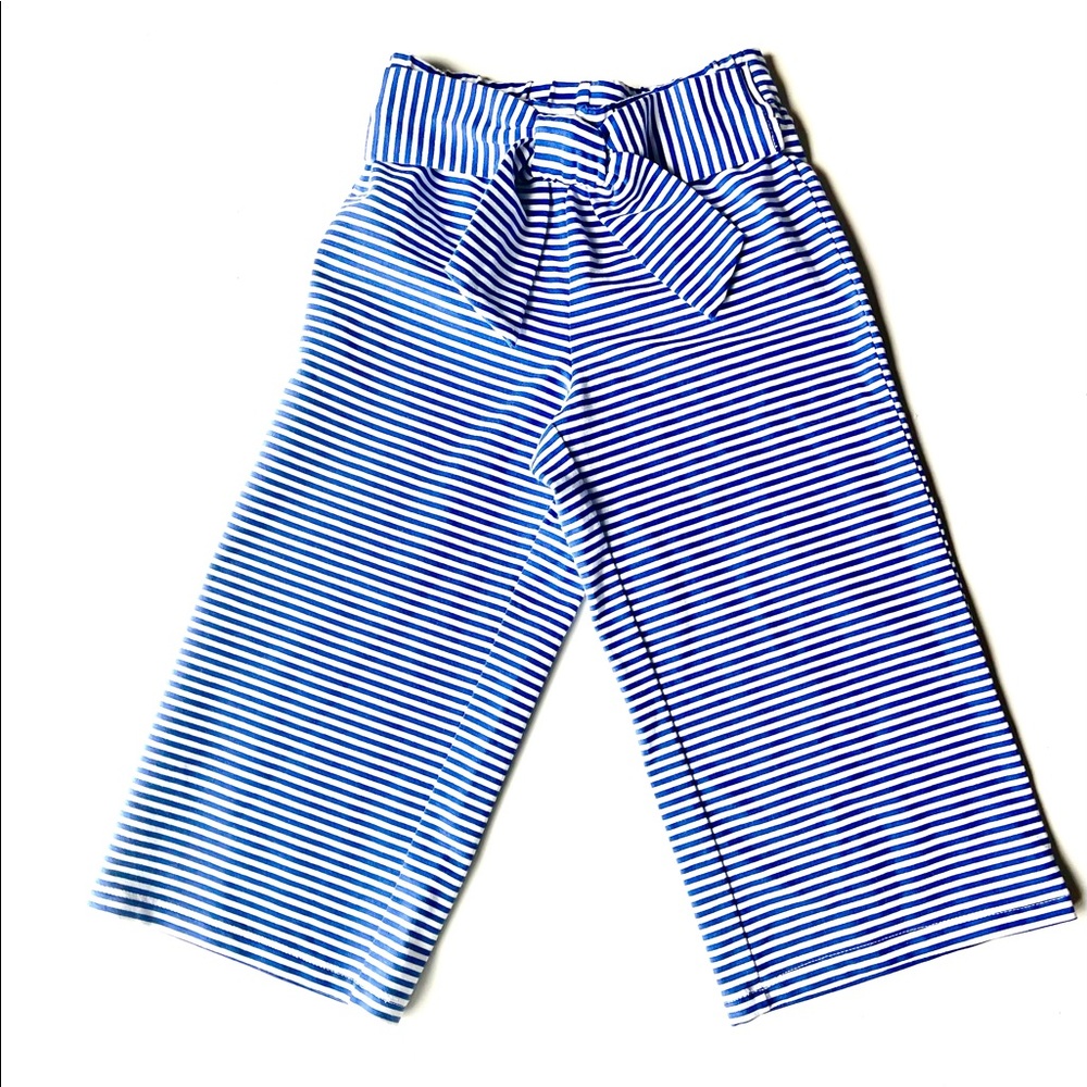 Janie and Jack blue and white striped culottes wide leg pant NWOT never worn 4T